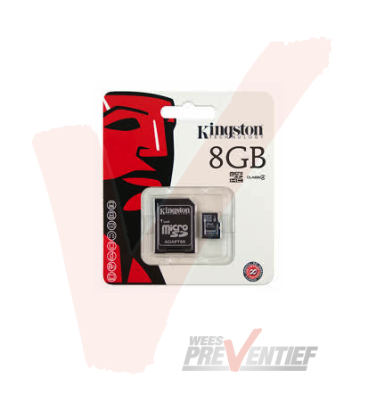 Kingston Micro SDHC Geheugenkaart 8GB Inclusief Adapter